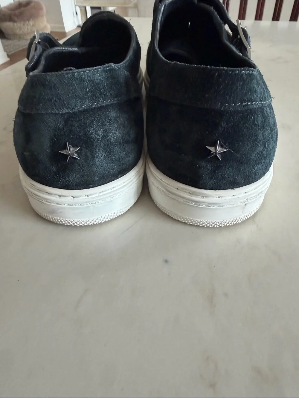 Jimmy Choo Black Suede Double Monk Strap Sneakers